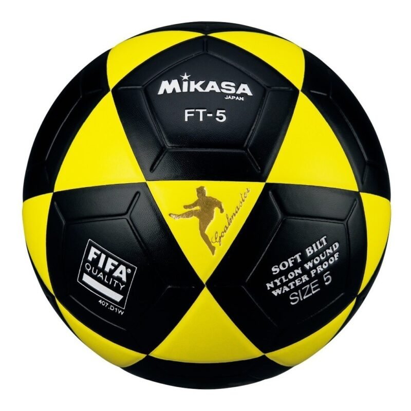 Bola de Altinha Futvôlei Mikasa FT-5 FIFA Aprovada Impermeável Amarelo e Preto