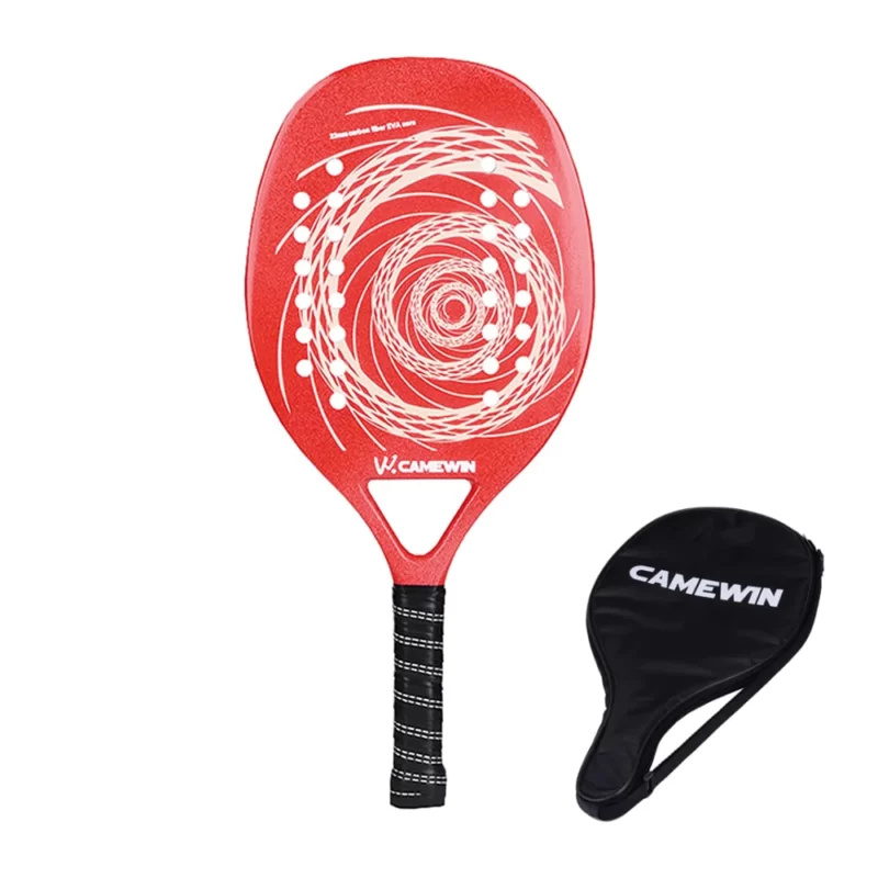 Raquete De Beach Tennis Camewin Carbono Vermelha New