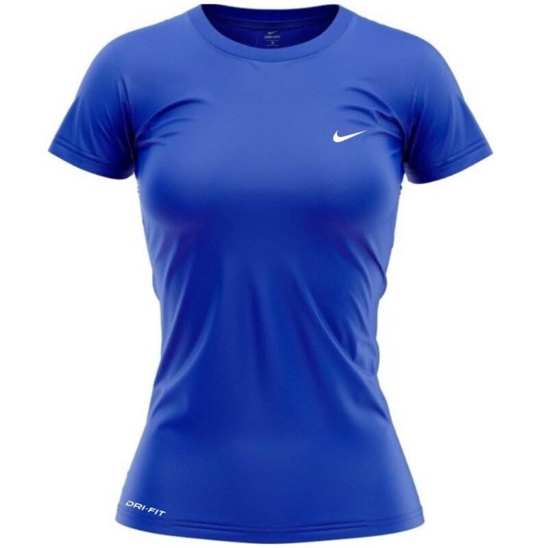 Camiseta Esportiva Nike Dry Fit Feminina Azul