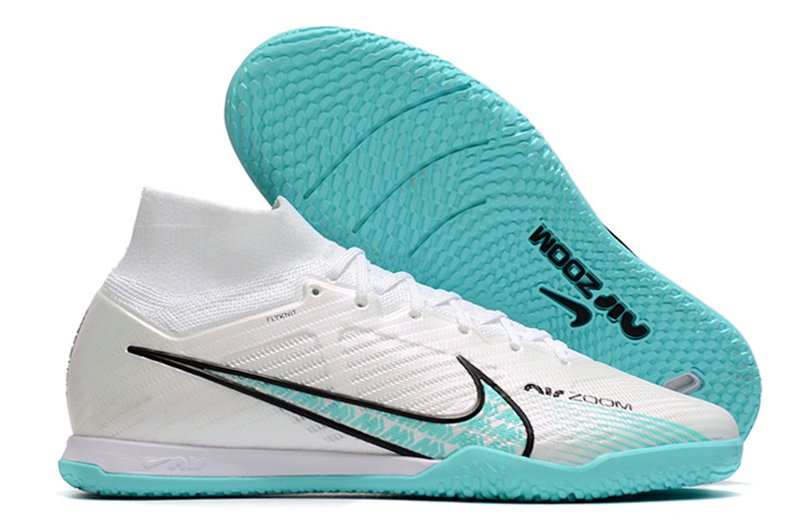 Tênis de Futsal Nike Air Zoom Mercurial Superfly 9 Elite IC Branco verde agua