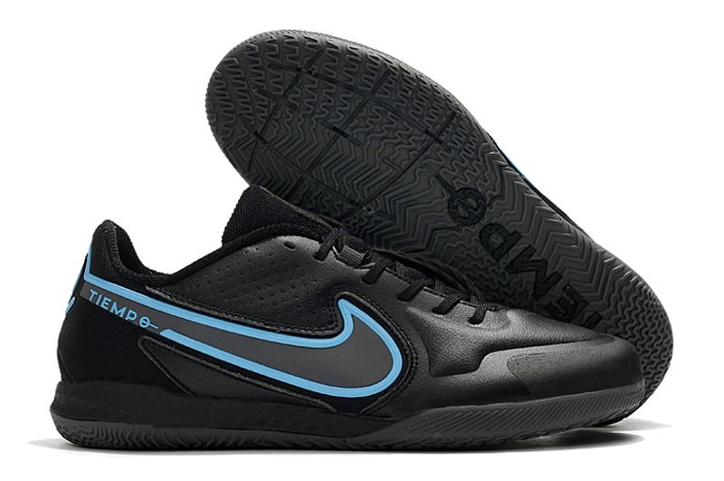 Tênis de Futsal Nike Reaction Tiempo Legend 9 Pro IC Grafite azul