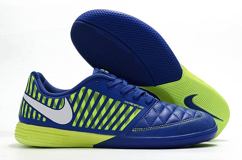 Tênis de Futsal  Nike Lunar Gato II IC  Azul escuro neon