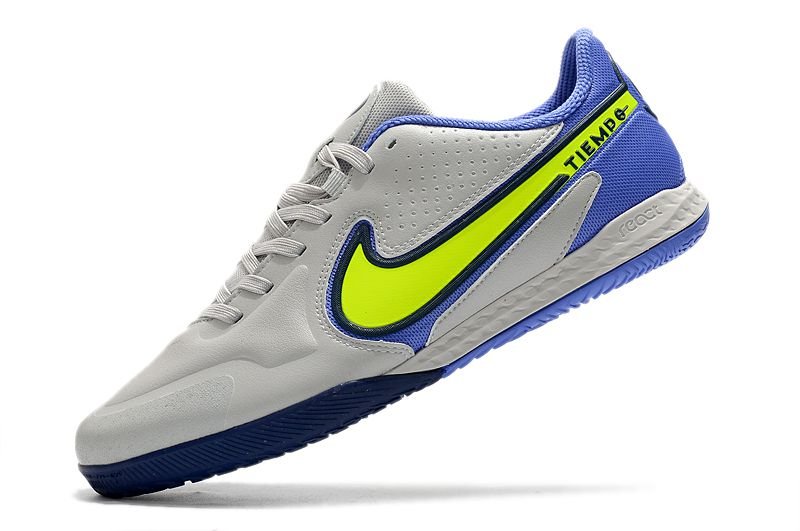 Tênis de Futsal Nike Reaction Tiempo Legend 9 Pro IC Azul neon
