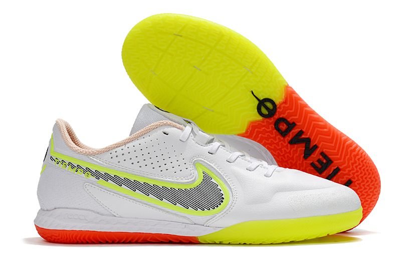 Tênis de Futsal Nike Reaction Tiempo Legend 9 Pro IC Branco neon
