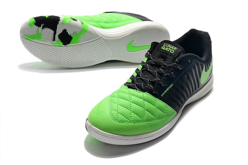 Tênis de Futsal  Nike Lunar Gato II IC Preto verde