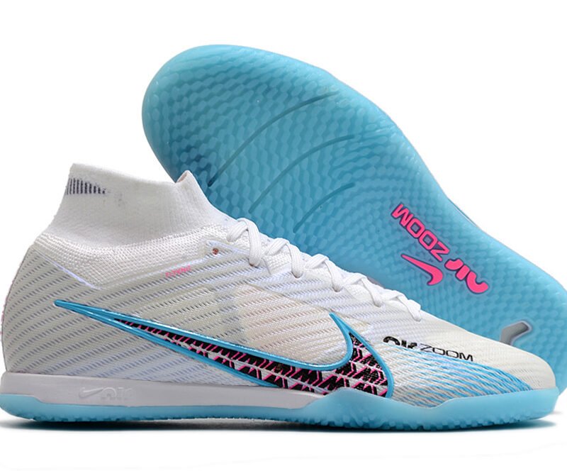 Tênis de Futsal Nike Air Zoom Mercurial Superfly 9 Elite IC Branco azul