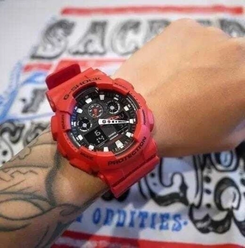 Relógio G-Shock GA-100 Vermelho e Preto