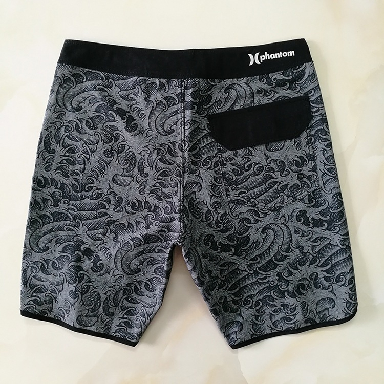 Bermuda Boardshort Hurley Secagem Rápida Preta e Cinza