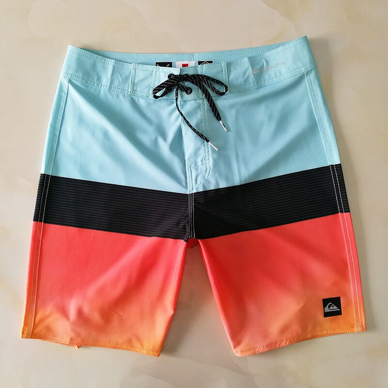 Bermuda Boardshort Quicksilver Secagem Rápida Azul e Laranja