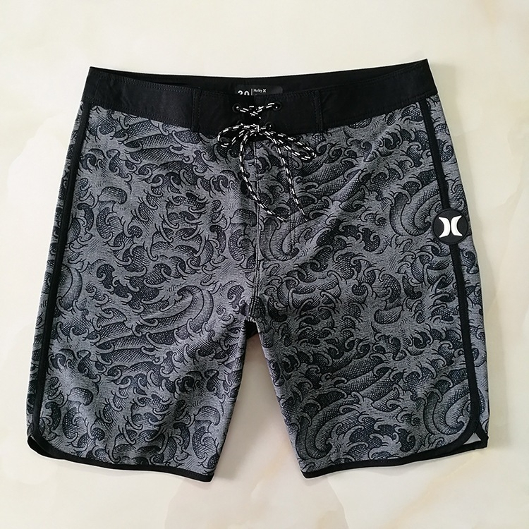 Bermuda Boardshort Hurley Secagem Rápida Preta e Cinza