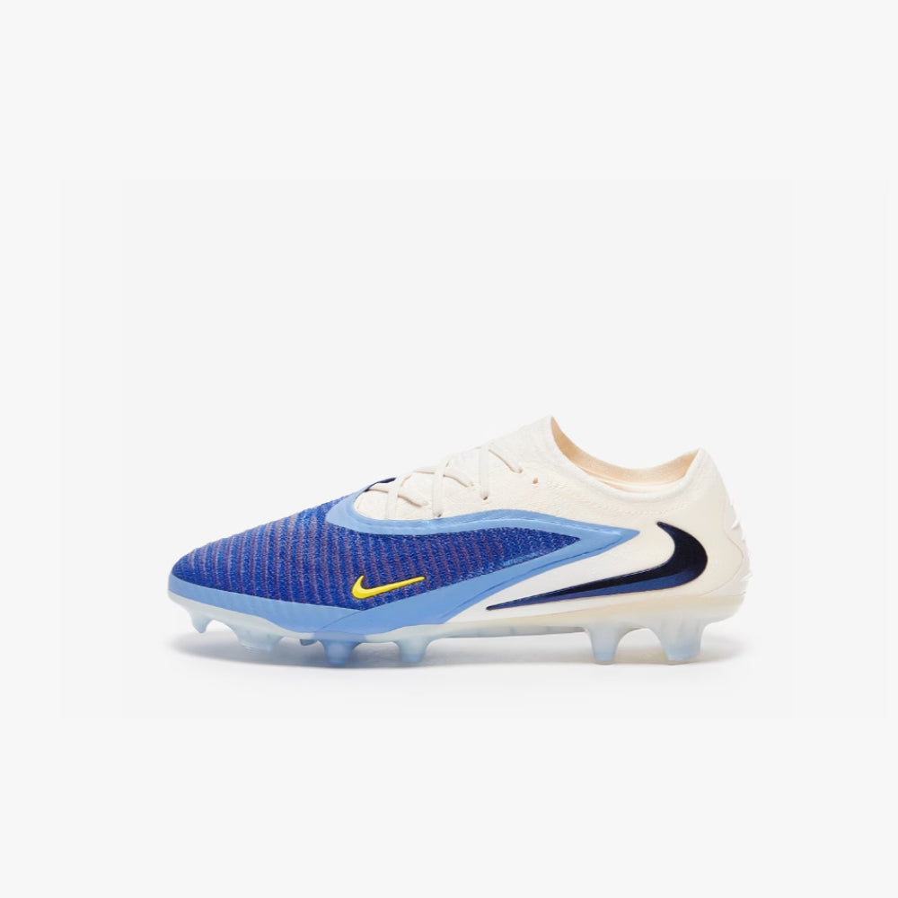 Chuteira de Campo Nike Phantom GX Elite 6 Low Branco e Azul