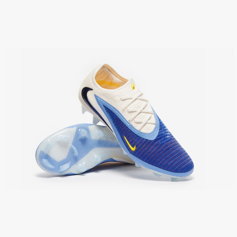 Chuteira de Campo Nike Phantom GX Elite 6 Low Branco e Azul